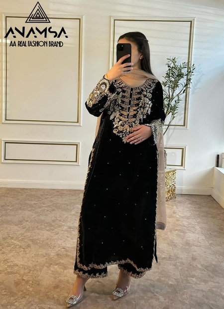 Anamsa 487 Faux Georgette Embroidery Pakistani Suit Wholesale Shop In Surat