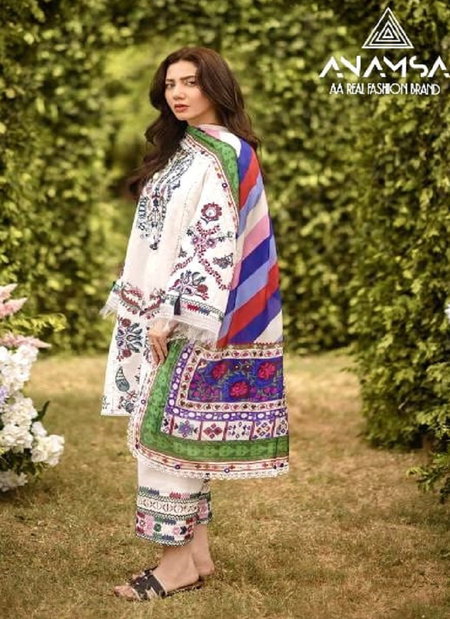 Anamsa 497 Rayon Cotton Embroidered Pakistani Suit Wholesale Price In Surat