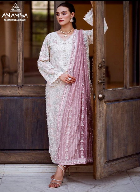 Anamsa 507 Rayon Cotton Embroidery Pakistani Suits Wholesale Shop In Surat