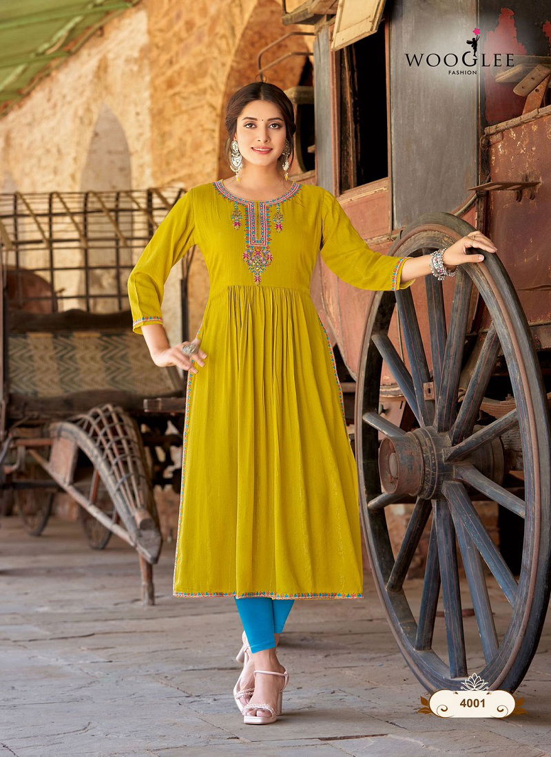 Ananta By Wooglee Rayon Designer Kurti Wholesale Clothing Suppliers In India
 Catalog