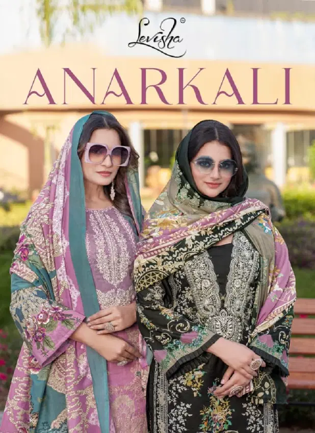 Anarkali by Levisha Solid Cotton Digital Printed Dress Material Orders In India