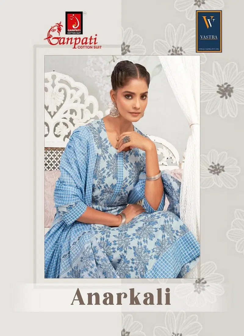 Anarkali Vol 1 By Ganpati Jaipuri Cotton Printed Dress Material Orders In India Catalog