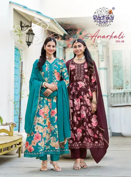 Anarkali Vol 8 By Radhika Rayon Wholesale Anarkali Kurti Set Suppliers In Mumbai