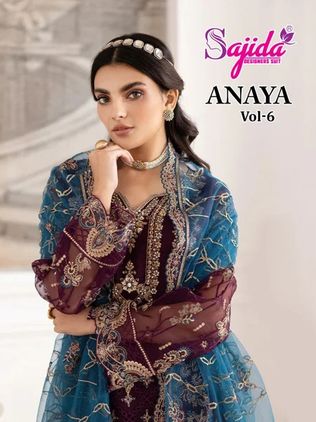 Anaya Vol 6 By Sajida Georgette Pakistani Salwar Suit Wholesalers In Surat