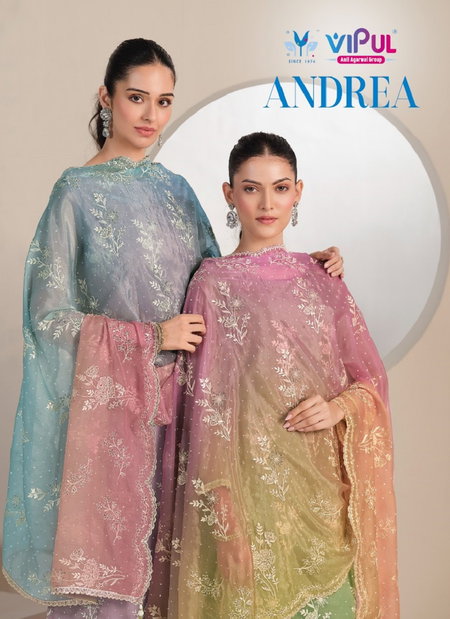 Andrea By Vipul Organza With Embroidery Salwar Suits Wholesale Shop In Surat
