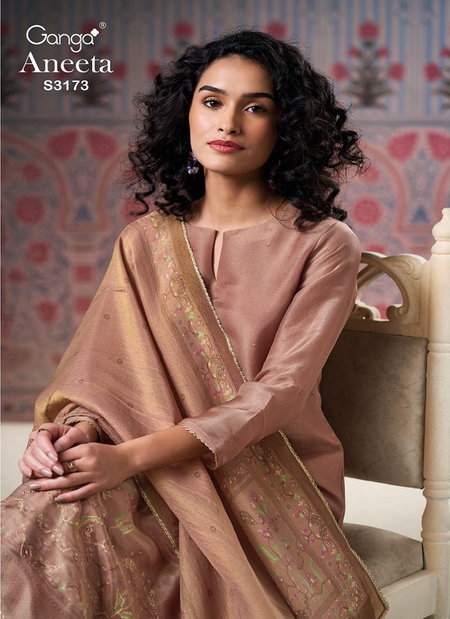 Aneeta 3173 By Ganga Bemberg Gadwai Silk Surat Salwar Kameez Wholesale Market