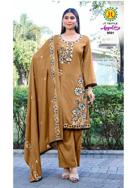 Angel Vol 9 By Jt Rayon Embroidery Best Dress Material Wholesale Shop In Surat

