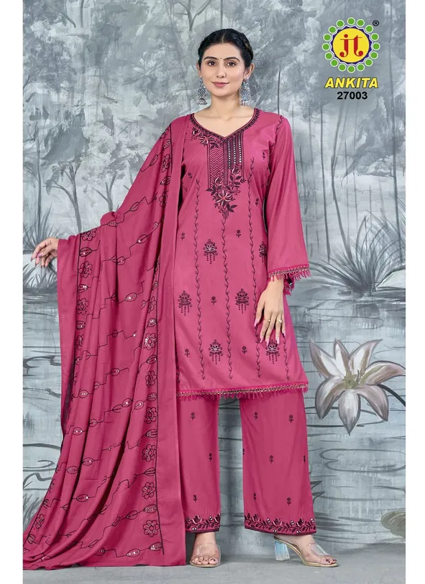 Ankita Vol 27 By Jt Rayon Embroidery Dress Material Wholesalers In Mumbai