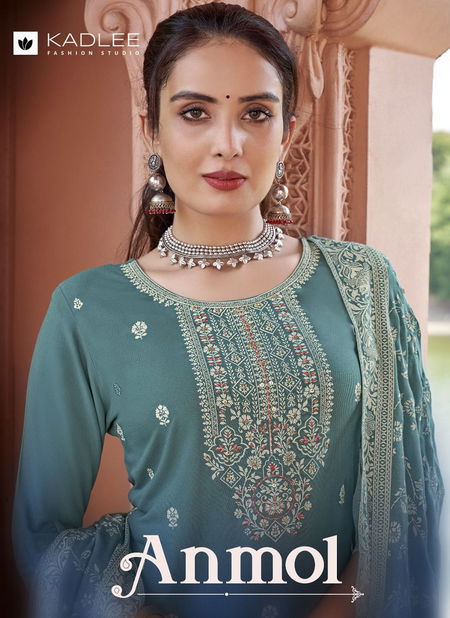 Anmol By Kadlee Rayon Designer Kurti With Bottom Dupatta Wholesale Shop In Surat Catalog