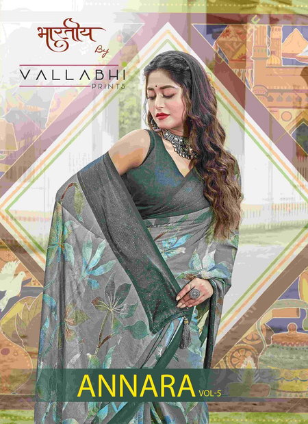 Annara Vol 5 By Vallabhi Printed Georgette Sarees Wholesale Price In Surat