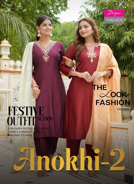 Anokhi Vol 2 By Diya Trends Embroidery Kurti With Bottom Dupatta Wholesale Price in Surat
 Catalog