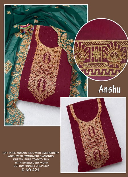 Anshu 421 To 424 Non Catalog Dress Material Suppliers In India