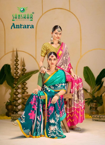 Antara By Sanskar Tex Printed Silk Sarees Wholesale In India