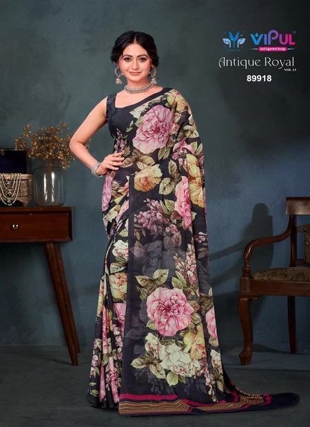 Antique Royal Vol 13 By Vipul Satin Silk Surat Daily Wear Saree Wholesale Market
