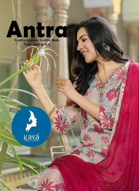 Antra By Kaya Linen Shimmer Online Kurti With Bottom Dupatta Wholesale
