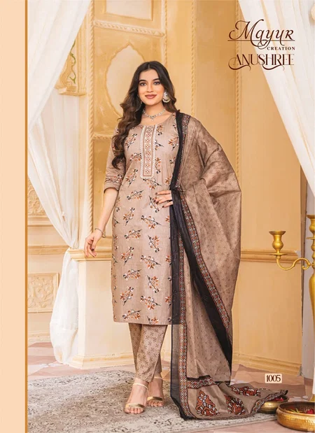 Anushree Vol 1 By Mayur Cotton Printed Kurti With Bottom Dupatta Wholesale Price In Surat
