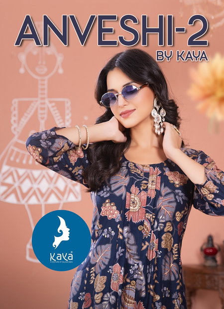 Anveshi 2 By Kaya Vertican Printed Wholesale Kurti With Bottom Suppliers In Mumbai