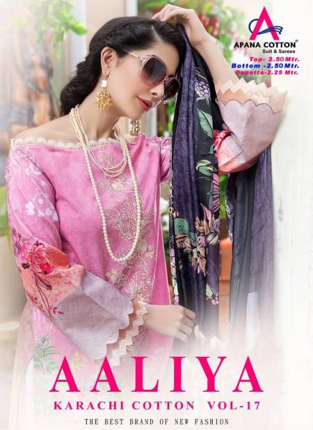 Apana Cotton Aaliya Karachi Cotton 17 Latest Designer Fancy Festive Wear Printed Dress Materials Collection
 Catalog