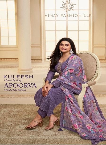 Apoorva By Vinay Kuleesh Organza Designer Salwar Suits Wholesale Price In Surat