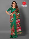 Apple Linen Satin 152 Fancy Printed Casual Wear Line Satin Saree Collection
