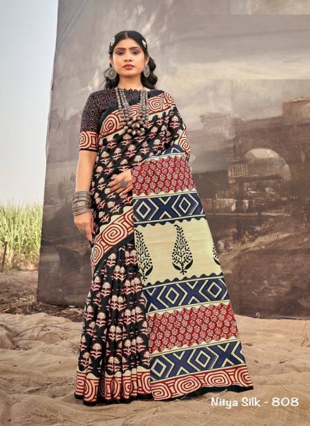 Apple Nitya Silk 8 Bhagalpuri Silk Printed Fancy Wear Saree Collection