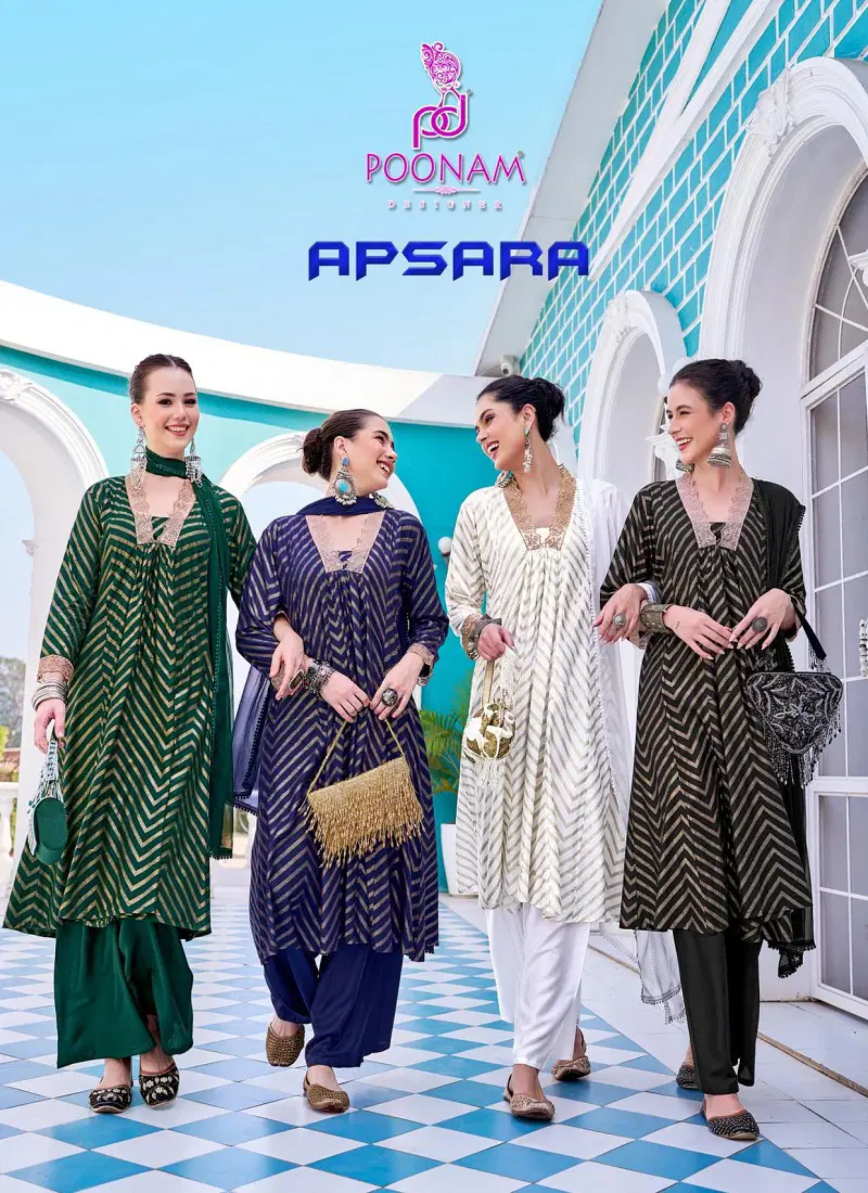 Apsara By Poonam Rayon Foli Printed Kurti With Bottom Dupatta Suppliers In India Catalog