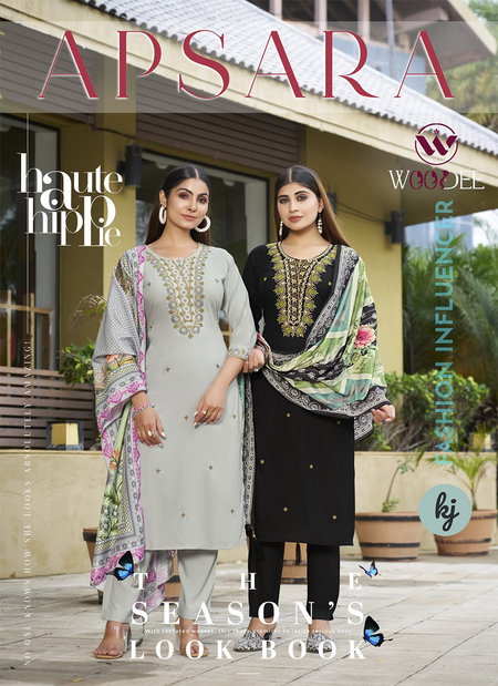 Apsara By Woodee Premium Rayon Kurti With Bottom Dupatta Wholesalers In Surat
