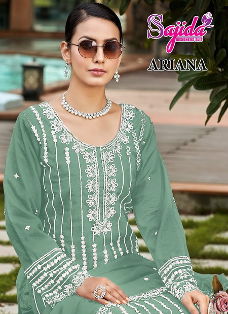 Ariana by Sajida Organza Embroidery Pakistani Salwar Kameez Suppliers In India
