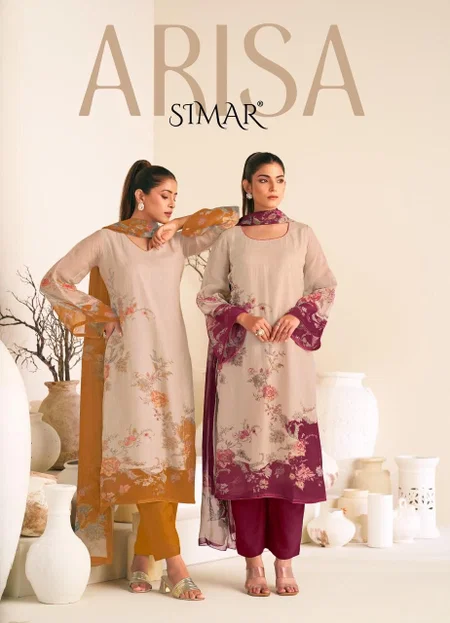 Arisa By Glossy Simar Viscose Organza Bulk Dress Material Orders In India