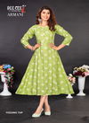 Armani By Dee Cee Flaired Rayon Printed Feeding Kurtis Wholesale Clothing Suppliers In India
