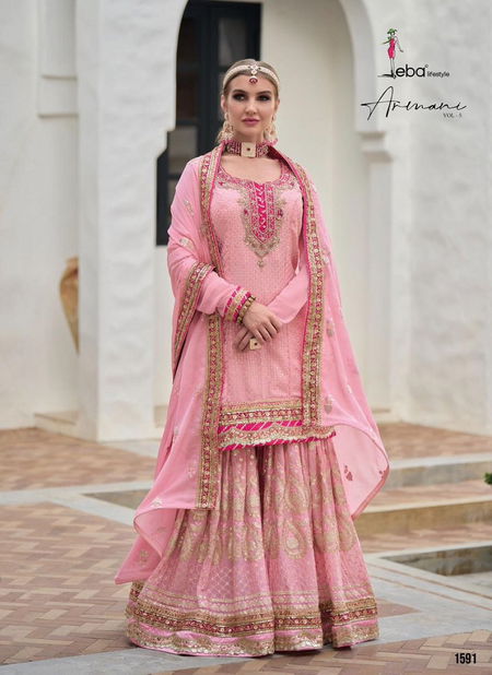 Armani Vol 5 By Eba Faux Georgette Wedding Wear Readymade Suits Wholesale Market In Surat Catalog