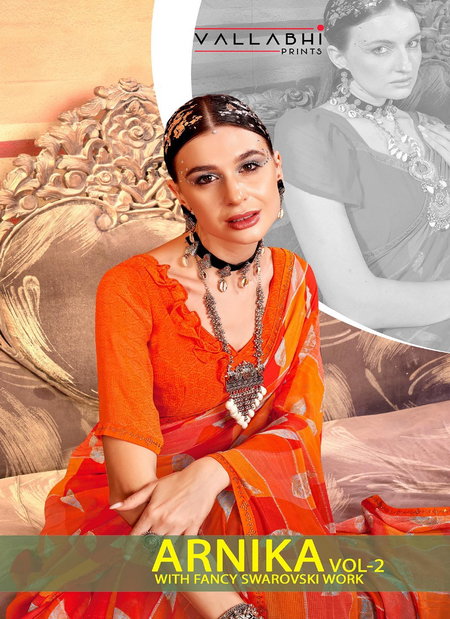 Arnika Vol 02 By Vallabhi Printed Georgette Sarees Wholesale Market In Surat
