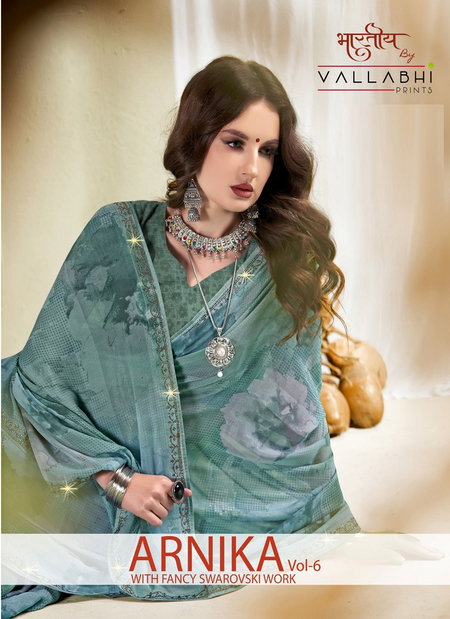Arnika Vol 6 By Vallabhi Georgette Floral Printed Saree Wholesale Shop In Surat