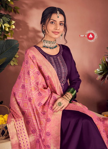 Aroos By Triple A Jam Silk Cotton Dress Material Wholesale Market In Surat