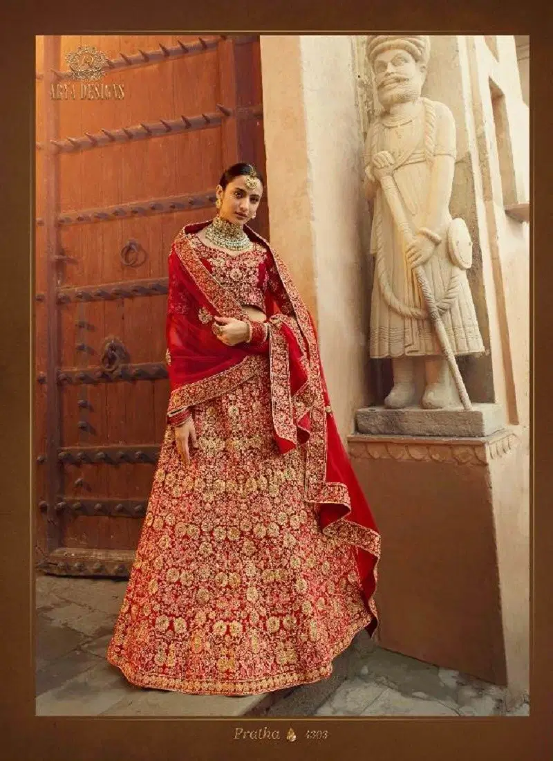 Arya Pratha Latest Designer Heavy Zari Thread Work Wedding Bridal Lehenga Colection 