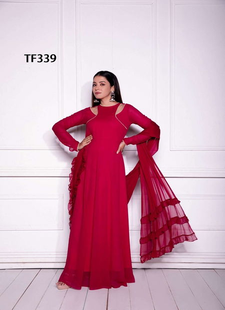 Arya TF339 Georgette Gown With Dupatta Exporters In India Catalog