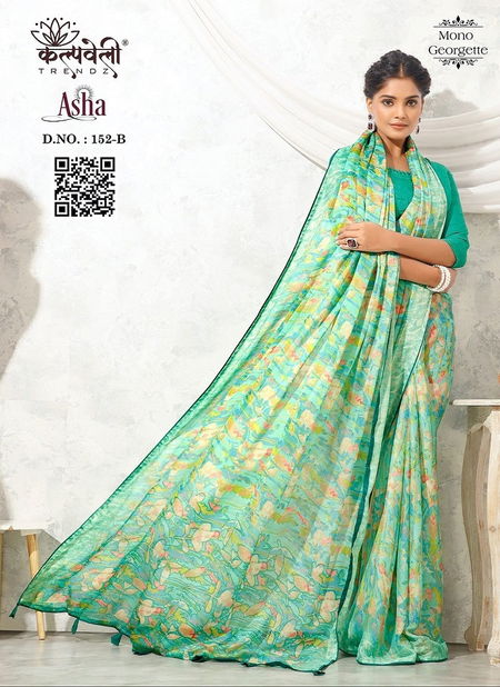 Asha 152 By Kalpatru Printed Mono Georgette Sarees Wholesale Price In Surat Catalog