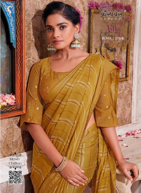 Asha 170 By Kalpatru Mosh Chiffon Lehriya Printed Sarees Wholesale Market In Surat Catalog