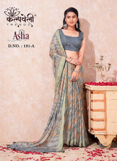 Asha 191 By Kalpatru Moss Chiffon Printed Sarees Wholesale Price In Surat Catalog