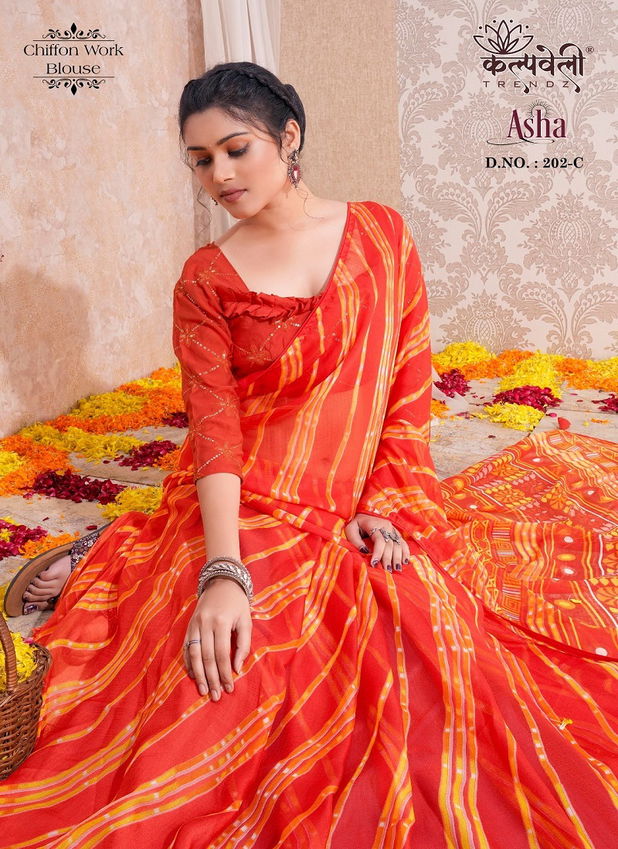 Asha 202 By Kalpatru Chiffon Printed Sarees Wholesale Shop In Surat