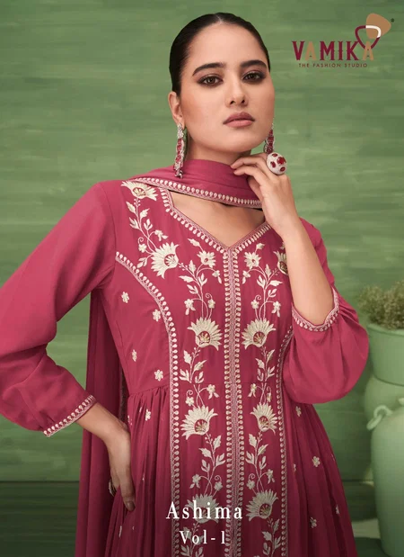 Ashima Vol 1 By Vamika Blooming Jacquard Readymade Suits Wholesale Online
