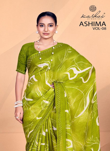 Ashima Vol 8 By Kashvi Dull Moss Daily Wear Sarees Orders In India