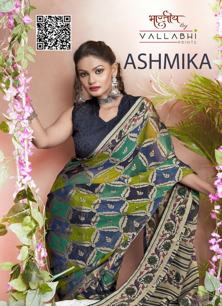 Ashmika By Vallabhi Printed Designer Brasso Sarees Wholesale Online