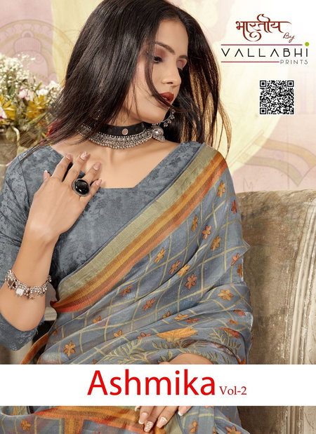 Ashmika Vol 2 By Vallabhi Designer Brasso Printed Sarees Wholesale Online	
