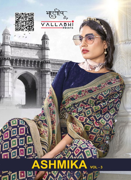 Ashmika Vol 3 By Vallabhi Designer Brasso Printed Sarees Wholesale Price In Surat
