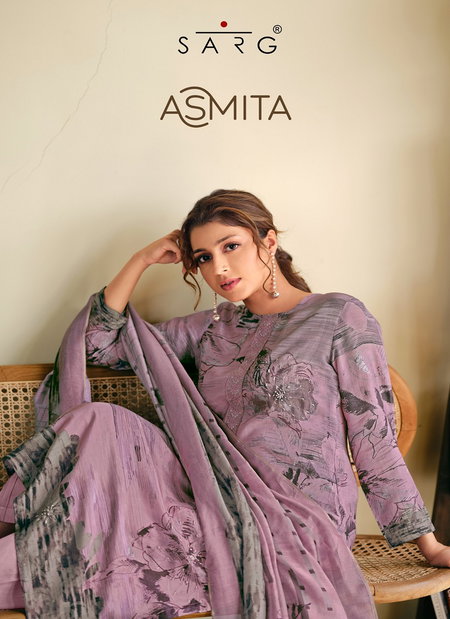 Asmita By Sarg Muslin Silk Digital Printed Dress Material Wholesale In India