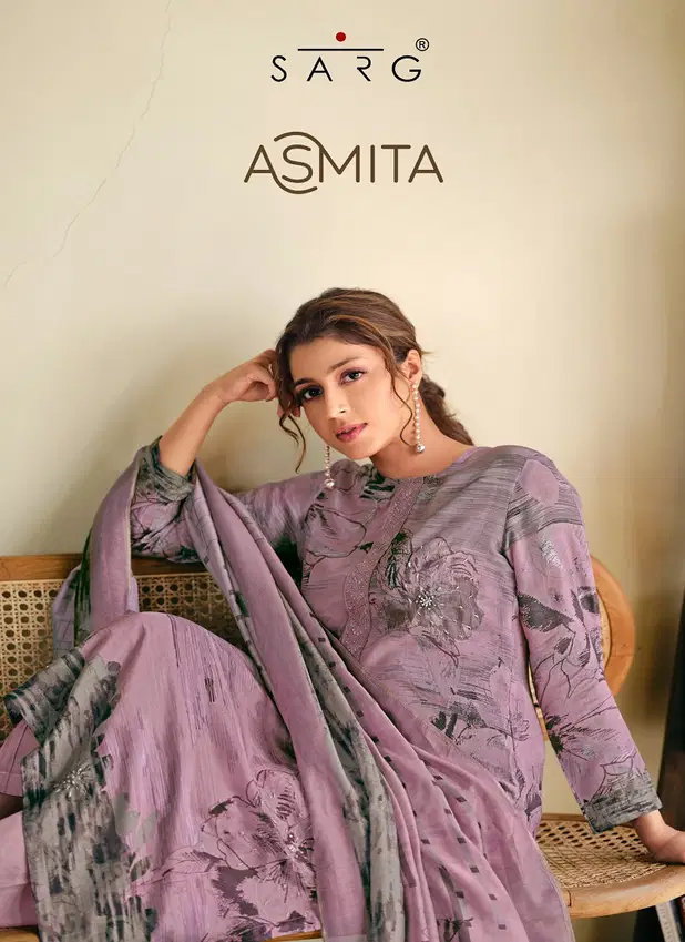 Asmita By Sarg Muslin Silk Digital Printed Dress Material Wholesale In India