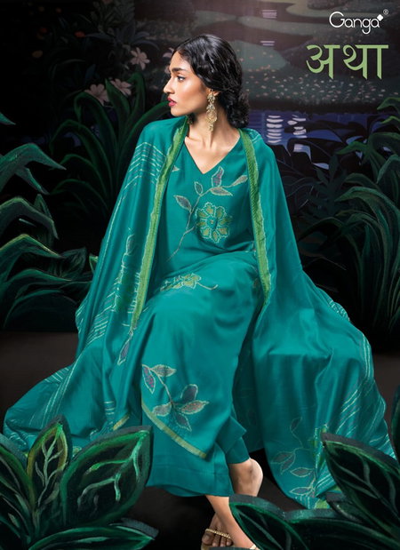 Atha By Ganga Bemberg Silk Designer Salwar Suit Wholesale Market In Surat
