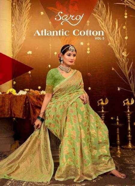 Atlantic Cotton Vol 5 By Saroj Soft Cotton Rich Pallu Designer Sarees Wholesale Price In Surat
