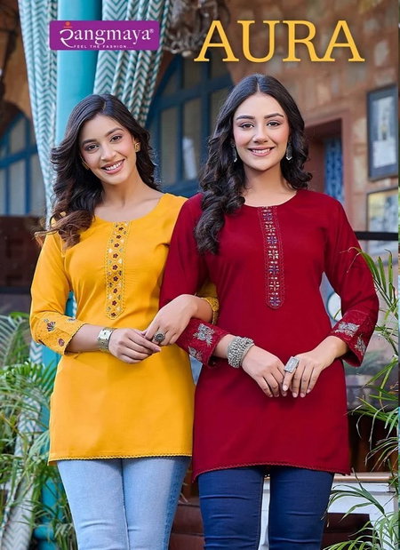 Aura By Rangmaya Rayon Tunic Ladies Top Wholesale Shop In Surat
